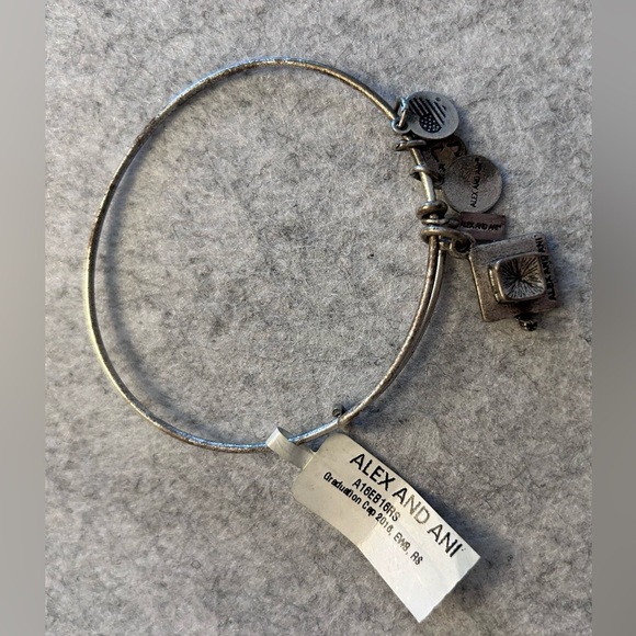 Alex and Ani Silver Tone Charm Bracelet with Graduation Cap 2016 - Picture 3 of 4